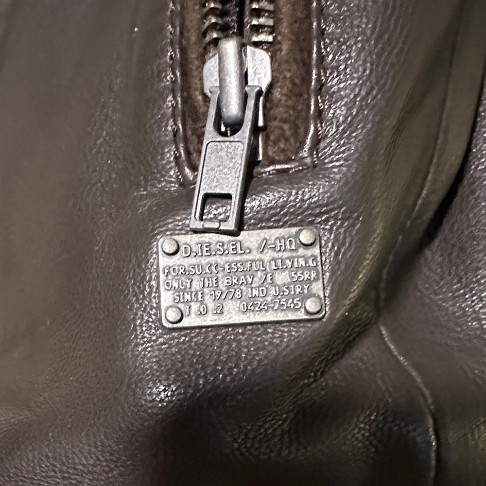 Diesel Brown Leather Jacket - Picture 4 of 7